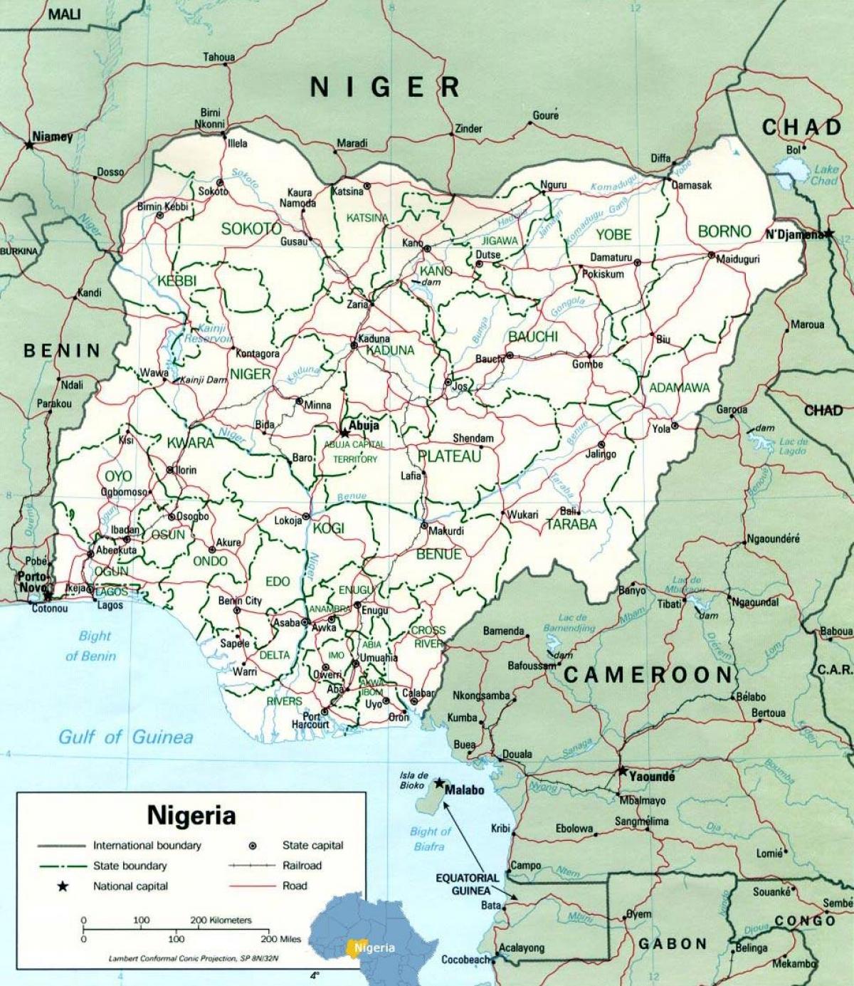 lagosas, nigerija afrikos žemėlapis