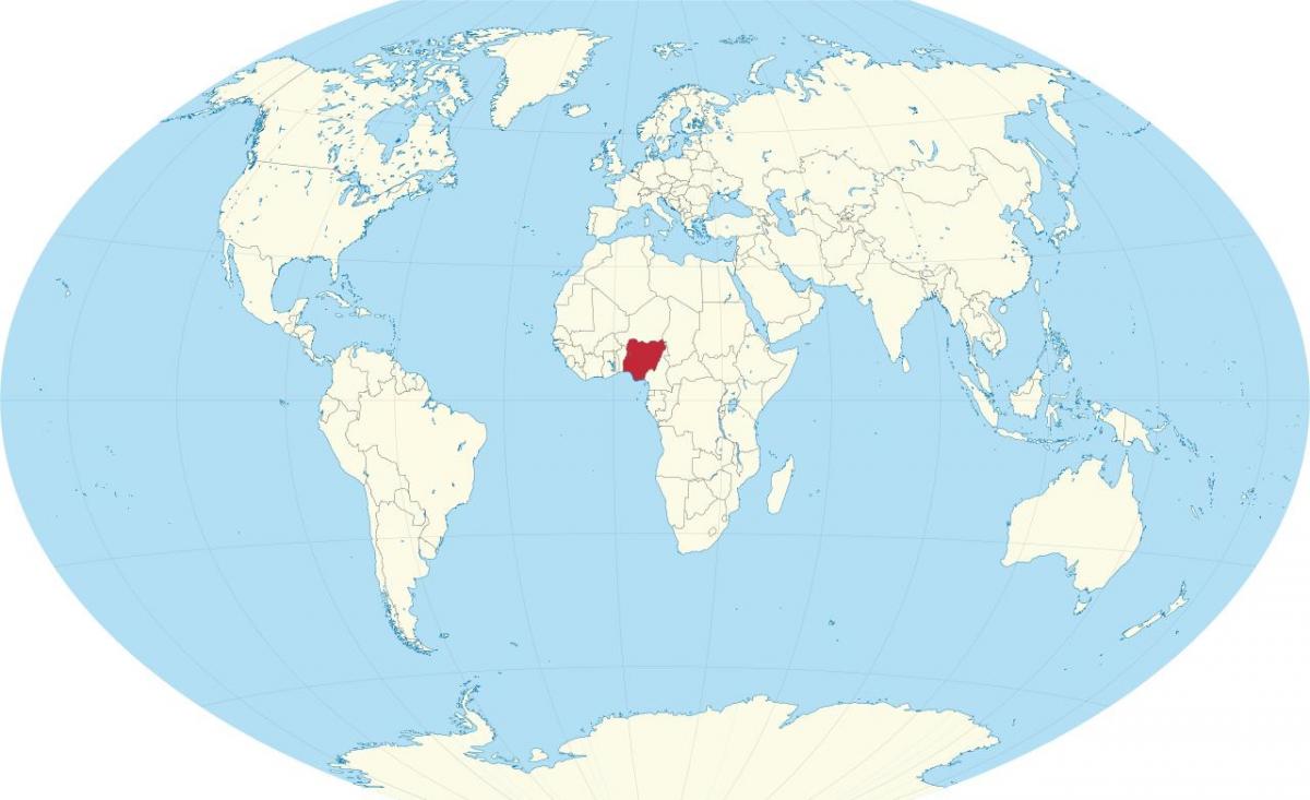 pasaulio žemėlapis, kuriame nigerija
