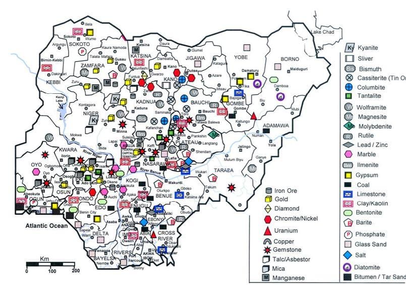 mineralinės žemėlapis nigerija
