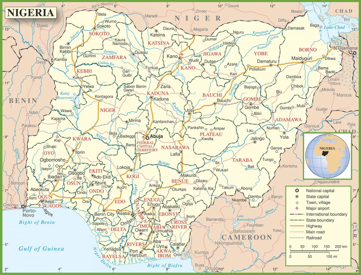 pilnas žemėlapis nigerija