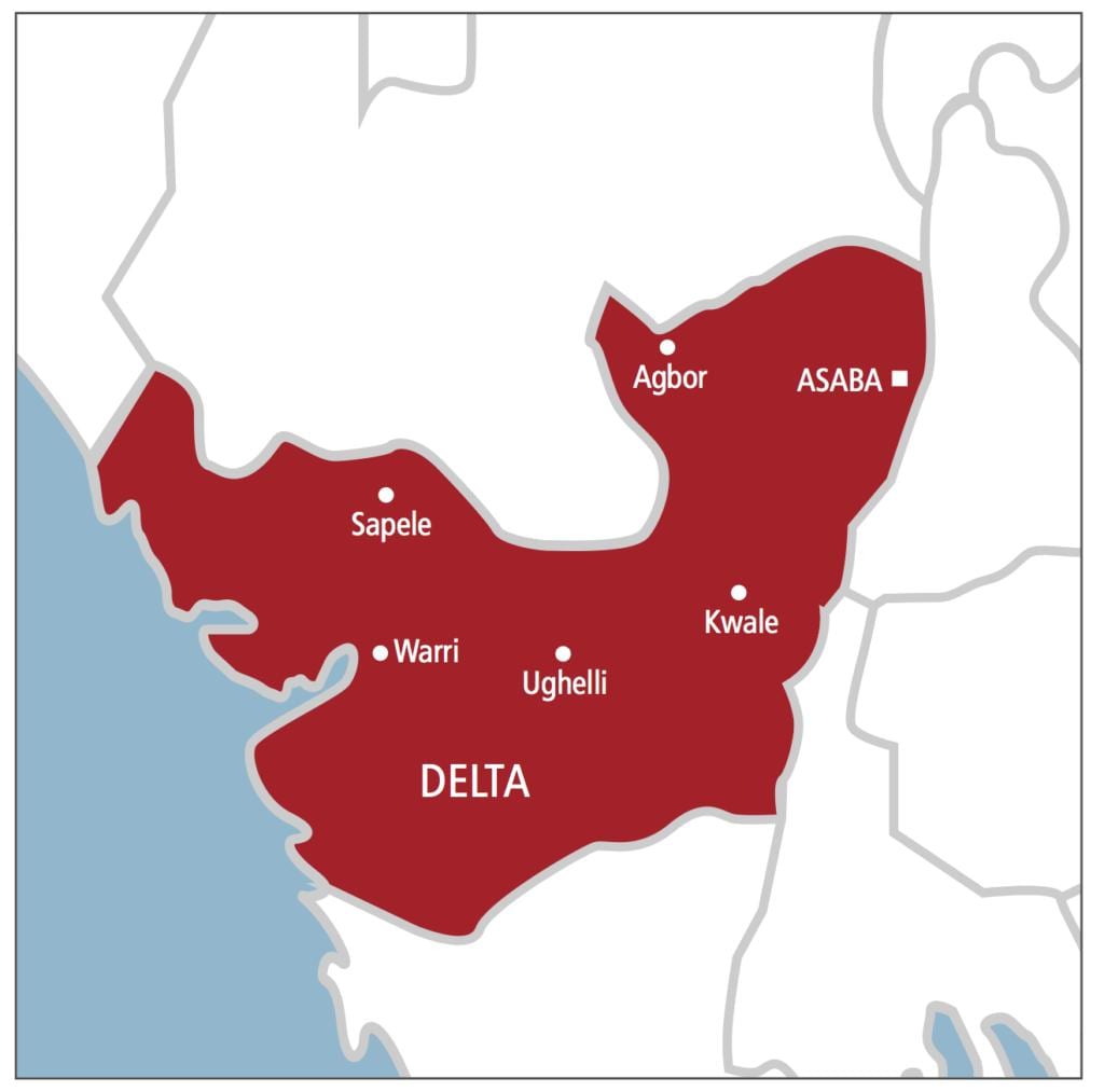 delta nigerija žemėlapyje