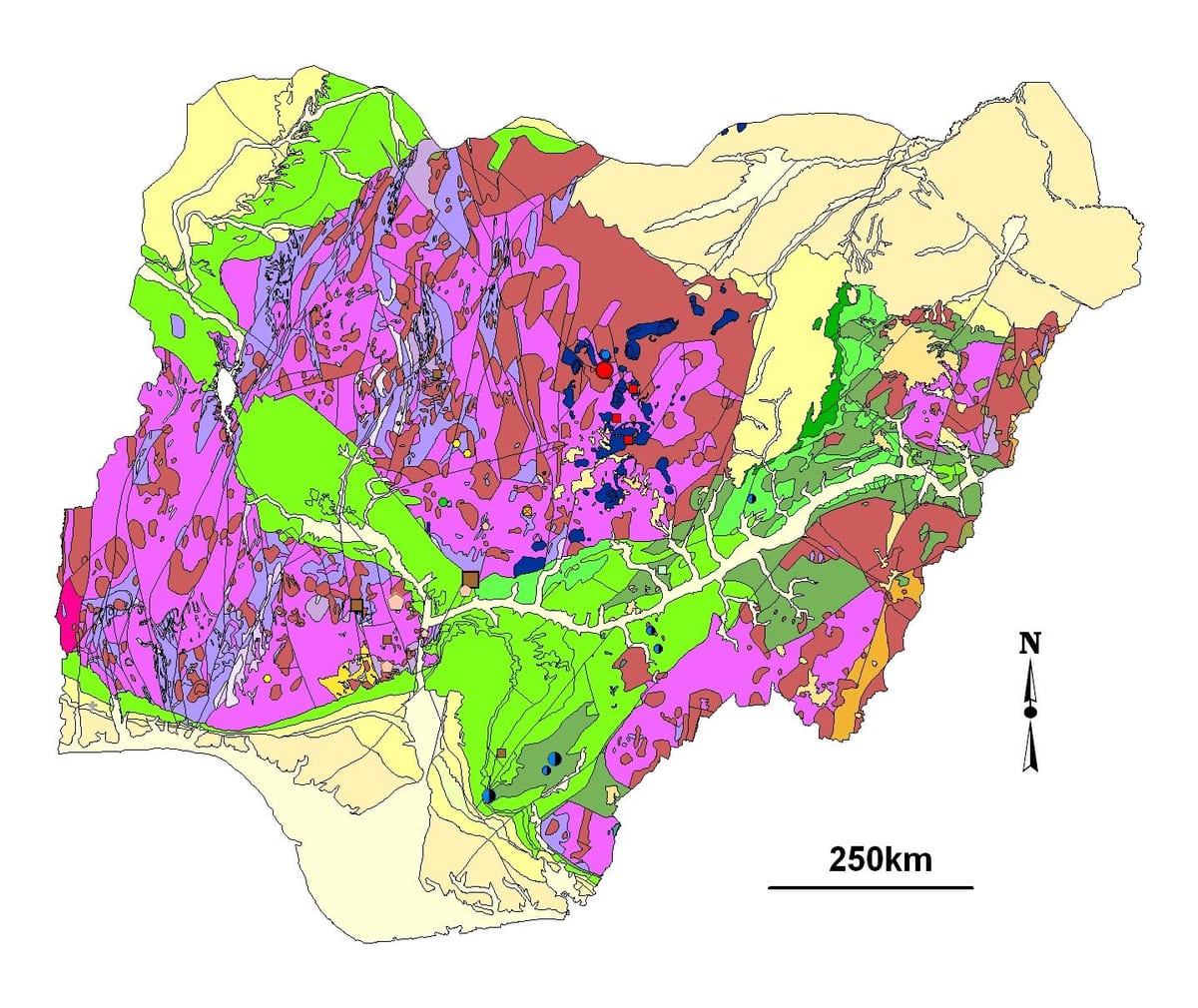 Žemėlapis geologinių nigerija