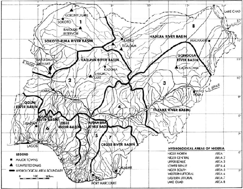 Žemėlapis hidrologinių nigerija