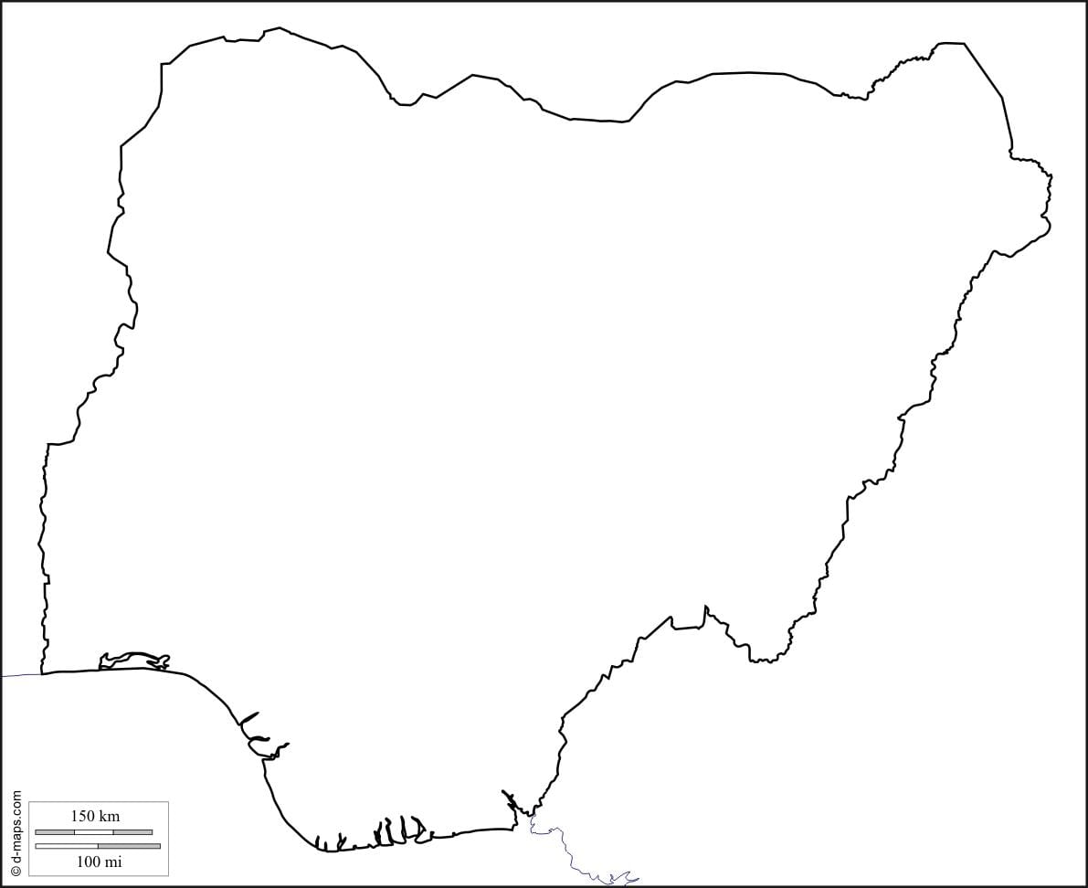 Žemėlapis nigerija kontūro