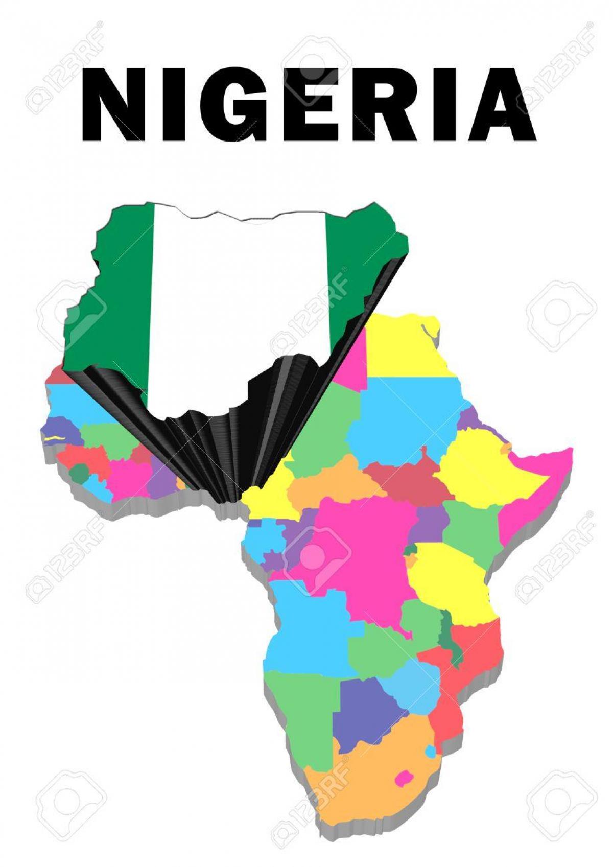 žemėlapis afrikos pabrėžė, nigerija