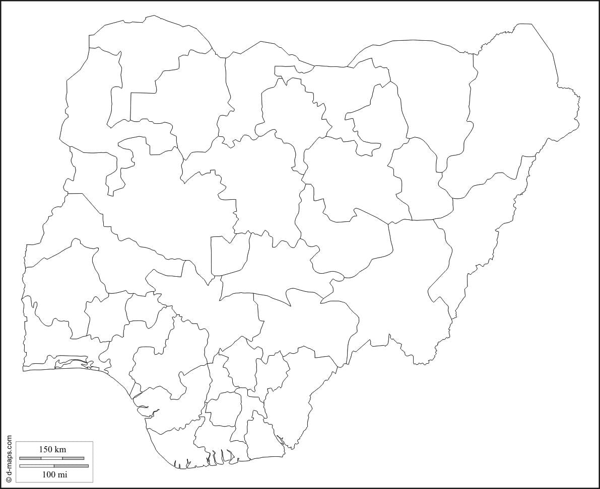 tuščias žemėlapis nigerija