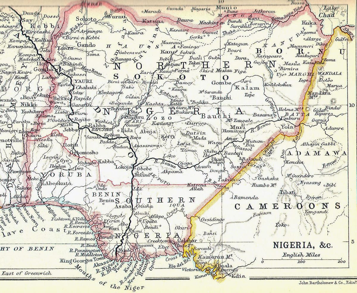 Žemėlapis senas nigerija