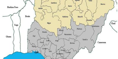 Žemėlapis šiaurės nigerijos narių