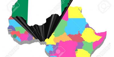 Žemėlapis afrikos pabrėžė, nigerija