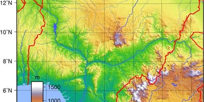 Žemėlapis nigerija topografinis