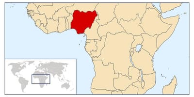 Nigerija vietą pasaulio žemėlapyje