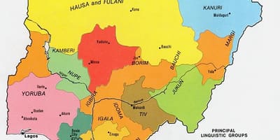 Žemėlapis nigerija, kuriame etninės grupės