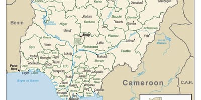 Žemėlapis nigerija su miestų