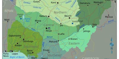 Nigerijos regionų žemėlapis