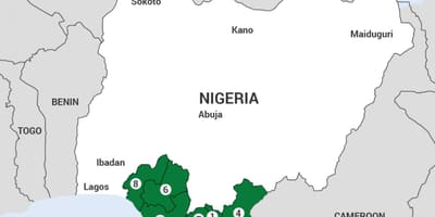 Žemėlapis nigerio deltos žemėlapyje nigerija