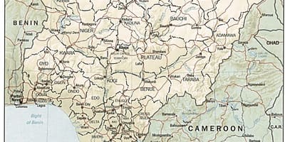 Žemėlapis platuma, ilguma, nigerija